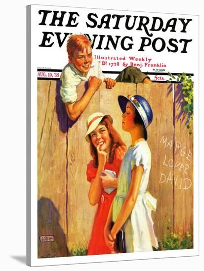 "'Marge Loves David'," Saturday Evening Post Cover, August 10, 1935-George Brehm-Stretched Canvas