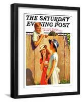 "'Marge Loves David'," Saturday Evening Post Cover, August 10, 1935-George Brehm-Framed Giclee Print