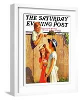 "'Marge Loves David'," Saturday Evening Post Cover, August 10, 1935-George Brehm-Framed Giclee Print