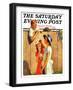 "'Marge Loves David'," Saturday Evening Post Cover, August 10, 1935-George Brehm-Framed Premium Giclee Print