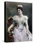 Margherita of Savoy, Queen Consort of Italy, Late 19th-Early 20th Century-Giacomo Brogi-Stretched Canvas