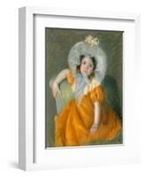 Margot in Orange Dress, 1902-Mary Stevenson Cassatt-Framed Giclee Print