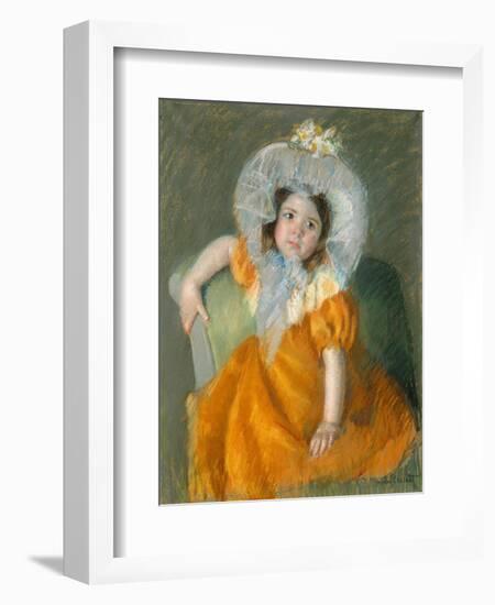 Margot in Orange Dress, 1902-Mary Stevenson Cassatt-Framed Giclee Print