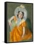 Margot in Orange Dress, 1902-Mary Stevenson Cassatt-Framed Stretched Canvas