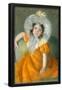 Margot in Orange Dress.-Mary Cassatt-Framed Poster