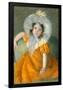 Margot in Orange Dress.-Mary Cassatt-Framed Poster