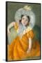 Margot in Orange Dress.-Mary Cassatt-Framed Poster