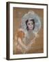 Margot Lux avec un large chapeau-Mary Cassatt-Framed Giclee Print