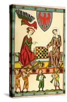 Margrave Otto IV of Brandenburg Playing Chess (From the Codex Maness), C1300-null-Stretched Canvas