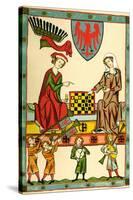 Margrave Otto IV of Brandenburg Playing Chess (From the Codex Maness), C1300-null-Stretched Canvas