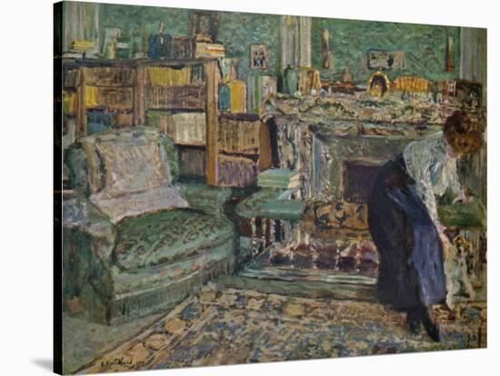 'Marguerite Chapin in Her Apartment with Her Dog', 1910-Edouard Vuillard-Stretched Canvas