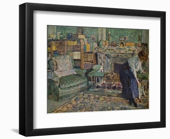 'Marguerite Chapin in Her Apartment with Her Dog', 1910-Edouard Vuillard-Framed Giclee Print