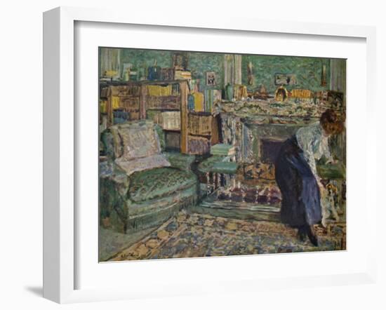 'Marguerite Chapin in Her Apartment with Her Dog', 1910-Edouard Vuillard-Framed Giclee Print