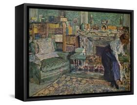 'Marguerite Chapin in Her Apartment with Her Dog', 1910-Edouard Vuillard-Framed Stretched Canvas