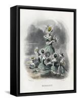 Marguerite (Daisy)-JJ Grandville-Framed Stretched Canvas