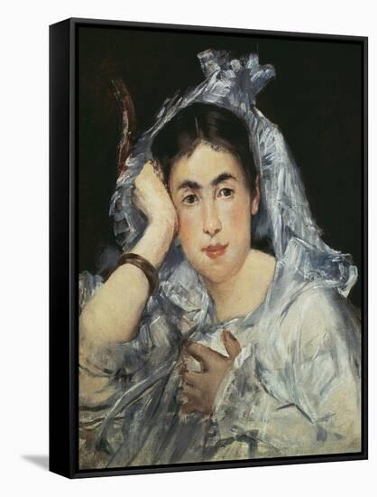 Marguerite De Conflans Wearing a Hood, 1873-Edouard Manet-Framed Stretched Canvas