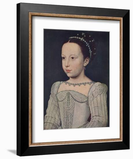 'Marguerite de Valois', c1560, (1939)-Francois Clouet-Framed Giclee Print