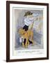 Marguerite Durand pasting her election poster, illustration from 'Fantasio', 1st April 1910-Daniel de Losques-Framed Giclee Print