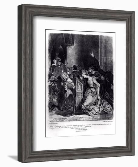 Marguerite in the Church with the Evil Spirits: Illustration from 'Faust' by Goethe, 1828-Eugene Delacroix-Framed Giclee Print