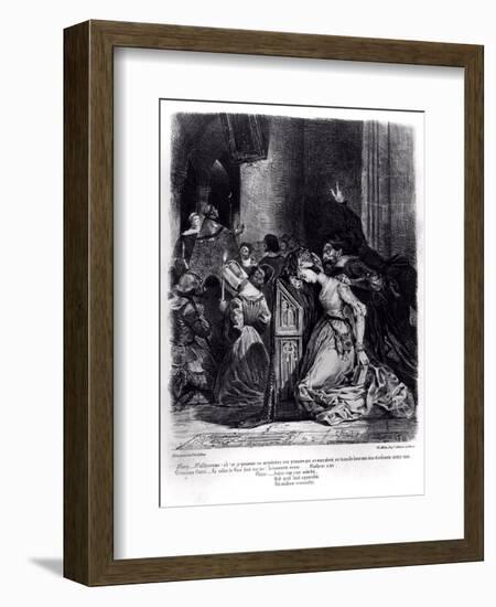 Marguerite in the Church with the Evil Spirits: Illustration from 'Faust' by Goethe, 1828-Eugene Delacroix-Framed Giclee Print