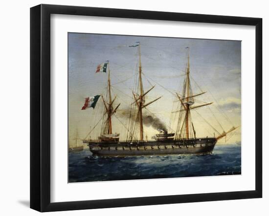 Maria Adelaide Screw Frigate, Launched in 1849 and Decommissioned in 1882, Italy, 19th Century-null-Framed Giclee Print