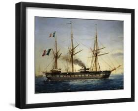 Maria Adelaide Screw Frigate, Launched in 1849 and Decommissioned in 1882, Italy, 19th Century-null-Framed Giclee Print
