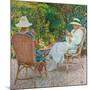 Maria and Elisabeth Van Rysselberghe Knitting in the Garden, C.1912-Theo van Rysselberghe-Mounted Giclee Print