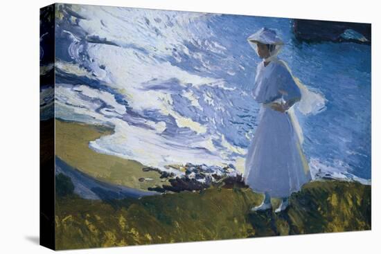 Maria at the Beach, Biarritz-Joaquín Sorolla y Bastida-Stretched Canvas