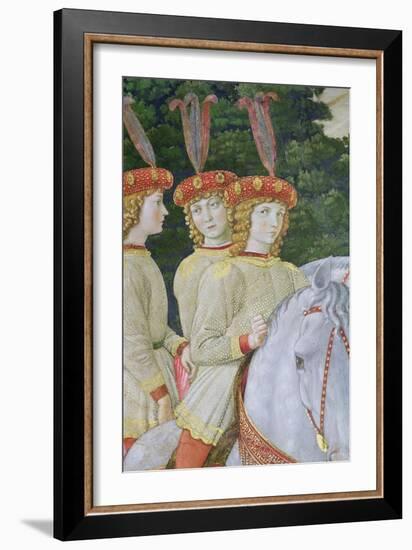 Maria, Bianca and Nannina Medici, Younger Sisters of Lorenzo and Giuliano, Detail-Benozzo di Lese di Sandro Gozzoli-Framed Giclee Print