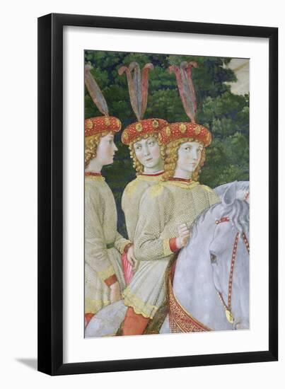 Maria, Bianca and Nannina Medici, Younger Sisters of Lorenzo and Giuliano, Detail-Benozzo di Lese di Sandro Gozzoli-Framed Giclee Print