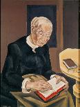 The White-Haired Reader (Oil on Canvas)-Maria Blanchard-Giclee Print