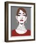 Maria Callas, American soprano , colour caricature-Neale Osborne-Framed Giclee Print