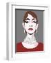 Maria Callas, American soprano , colour caricature-Neale Osborne-Framed Giclee Print