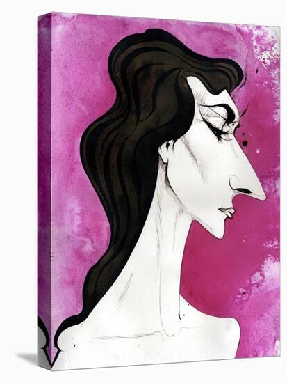 Maria Callas - caricature of the American born Greek opera singer-Neale Osborne-Stretched Canvas