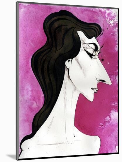 Maria Callas - caricature of the American born Greek opera singer-Neale Osborne-Mounted Giclee Print