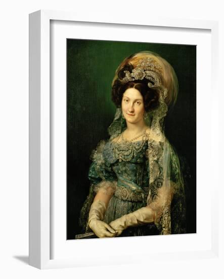 Maria Cristina De Bourbon, Queen of Spain, 1830-Vicente López Portaña-Framed Giclee Print