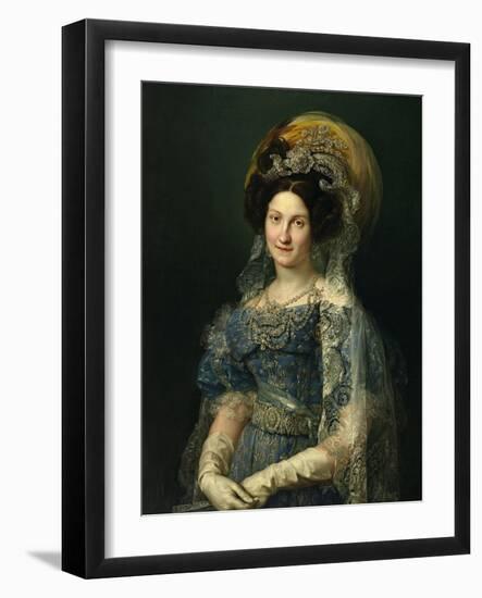 Maria Cristina De Bourbon, Queen of Spain, 1830-Vicente López Portaña-Framed Giclee Print