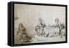 Maria et Martha-Rembrandt van Rijn-Framed Stretched Canvas