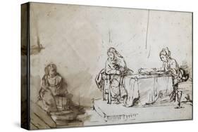 Maria et Martha-Rembrandt van Rijn-Stretched Canvas