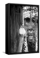 Maria Félix Smiling Beside a Gondola-null-Framed Stretched Canvas