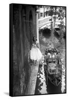 Maria Félix Smiling Beside a Gondola-null-Framed Stretched Canvas