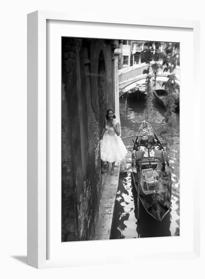 Maria Félix Smiling Beside a Gondola-null-Framed Giclee Print