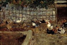 Mariano Fortuny Marsal / 'Farmyard', 1869, Spanish School, Canvas, 38 cm x 46 cm, P04327.-MARIA FORTUNY-Poster