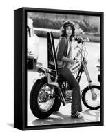 Maria Grazia Buccella on a Motorcycle-null-Framed Stretched Canvas