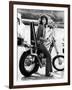 Maria Grazia Buccella on a Motorcycle-null-Framed Giclee Print