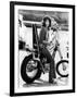 Maria Grazia Buccella on a Motorcycle-null-Framed Giclee Print