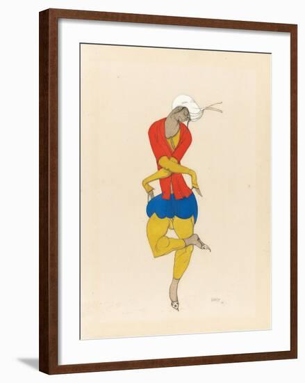 Maria Kuznetsova, Costume Design for 'L'Adoration', 1922 (Pencil and Gouache on Paper)-Leon Bakst-Framed Giclee Print