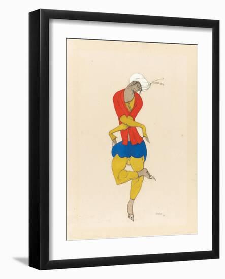 Maria Kuznetsova, Costume Design for 'L'Adoration', 1922 (Pencil and Gouache on Paper)-Leon Bakst-Framed Giclee Print