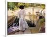 Maria Looking at the Fishes, Granja, 1907-Joaquín Sorolla y Bastida-Framed Giclee Print