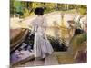 Maria Looking at the Fishes, Granja, 1907-Joaquín Sorolla y Bastida-Mounted Giclee Print